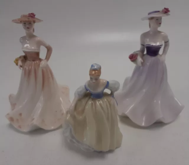 Bundle Of 3 Vintage Fine Porcelain Collectible Ladies Figurines - Decorative -