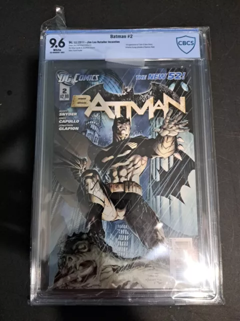 BATMAN #2 JIM LEE VARIANT CBCS 9.6 The New 52! 2011 DC 1st App William Cobb