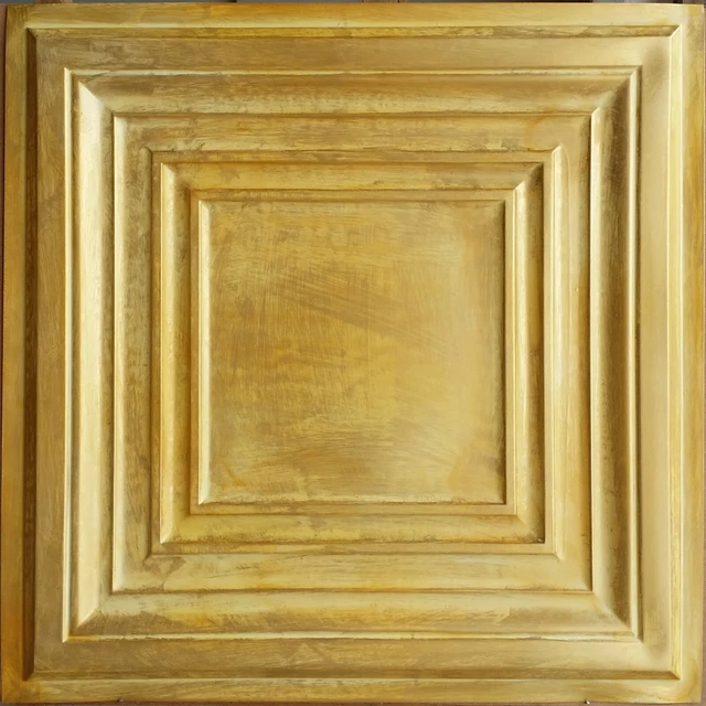 PVC ceiling tiles faux tin golden decor restaurant wall panel PL05 10pcs/lot