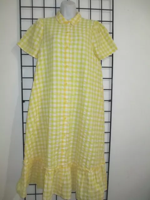 Lisa Marie Fernandez / Target  🌸 Size Medium==Yellow Gingham  Seersucker Dress
