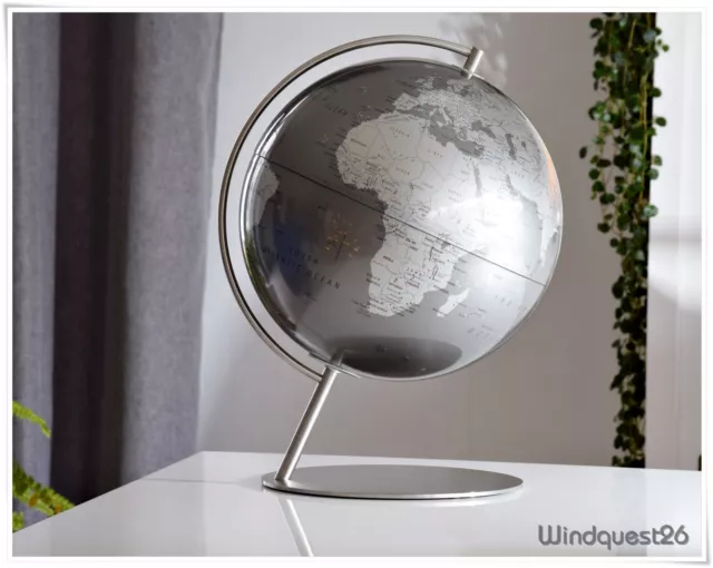 Scanglobe Home World Edelstahl Globus Planet 30 cm Erdglobus