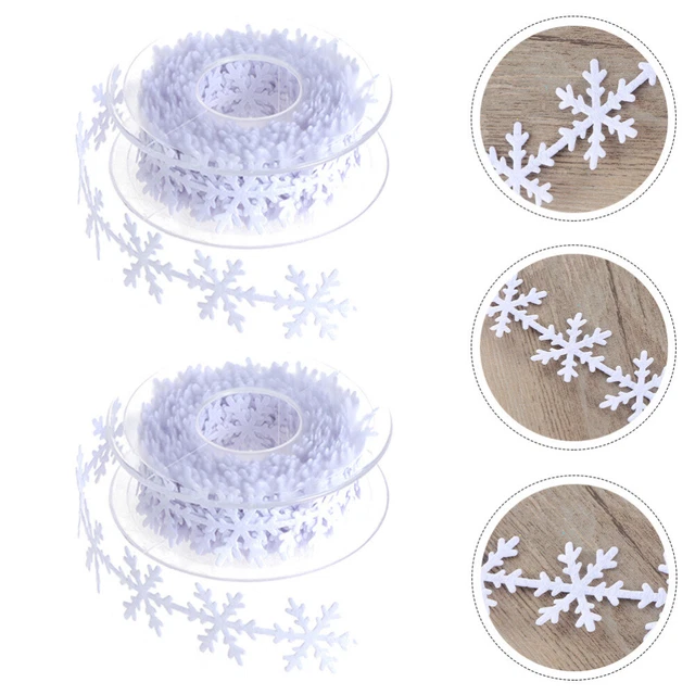 2 rollen Chic Weihnachten Ornament Urlaub Schneeflocke Band Haar Bogen Band
