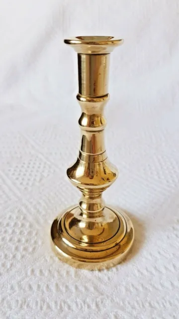 Small Candlestick ~ Solid Brass ~ Victorian Design ~ 10.3cm Tall