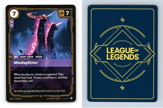MINDSPLITTER #192/298 RIFTBOUND League Of Legends Origins 2025 Rare ...