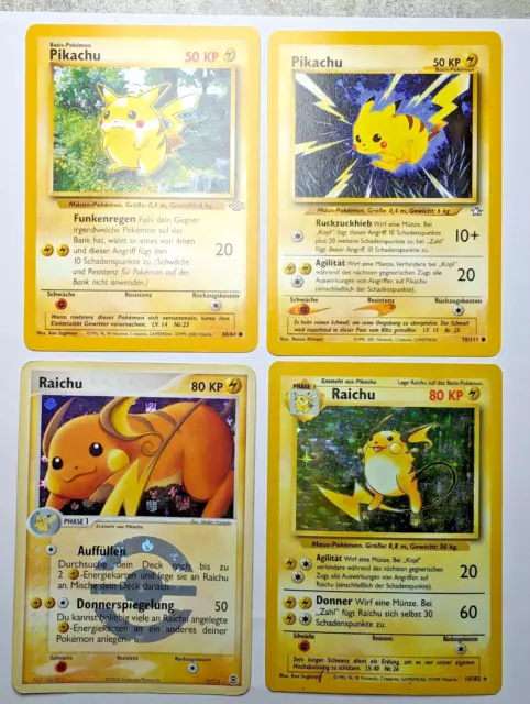 Pokemon Vintage Bundle Sammlung Pikachu & Raichu Holo, Basis Set, Dschungel usw