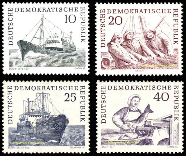 EBS East Germany DDR 1961 - Deep Sea Fisheries - Michel 817-820 - MNH**