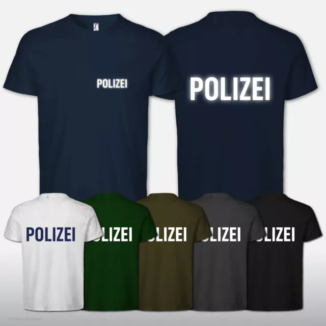 T-Shirt für Polizei Police Druck beidseitig Fan TShirt Fun Kult S-5XL