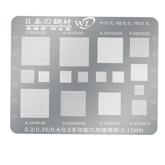 Multifunction BGA Stencil 0.3/0.35/0.4/0.5/Parallel/45 Degree Hole Univers L2P1