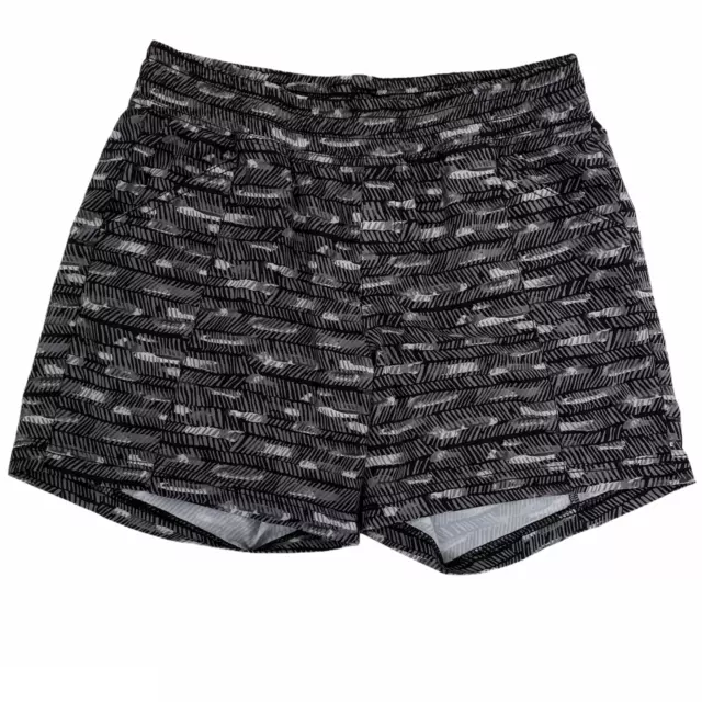 The North Face Shorts Running Athletic Black Gray Print Women's Size 6