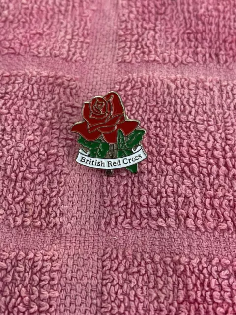 British Red Cross Rose pin badge