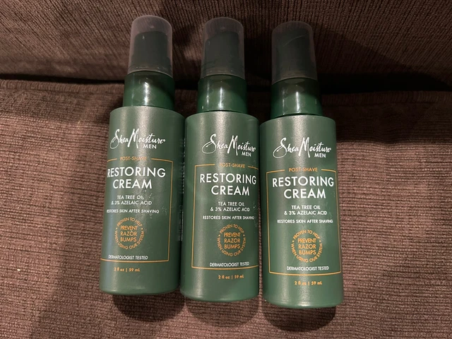 Shea Moisture Men Post-Shave Restoring Cream, 2 fl oz (59 ml) Tea Tree Oil 3-pk