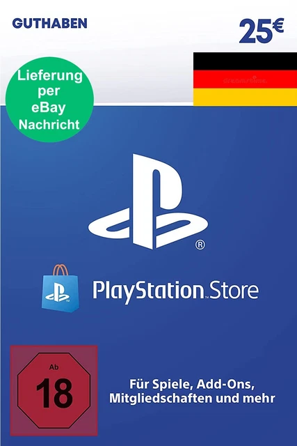 25 Euro PSN Card DE - Playstation Network Guthaben 25€ Digital Code - nur DE