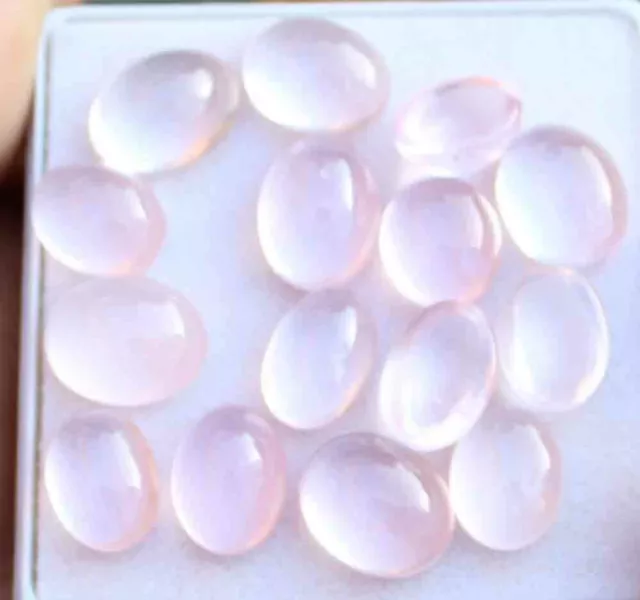 60.20 Cts Natural Pink rose quartz Oval Cabochon Loose Gemstone lot