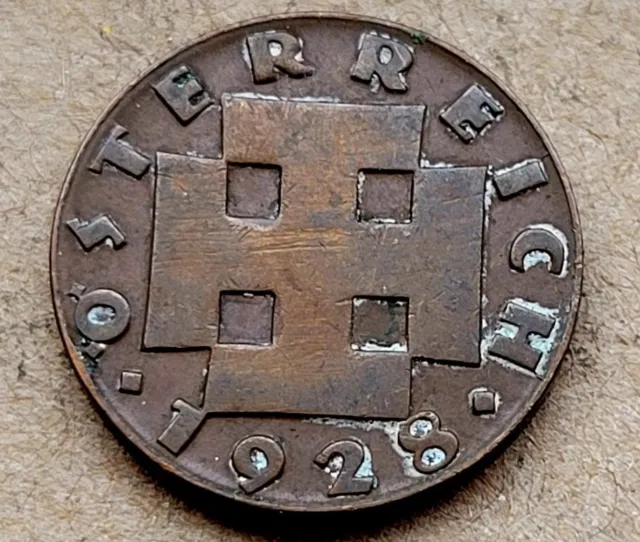 1928 Austria 2 Groschen Coin