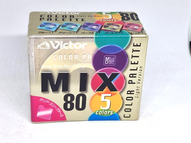 VICTOR COLOR PALETTE MIX MD 80 5PACK Blank MINI DISC (Sealed) NOS! £44. ...