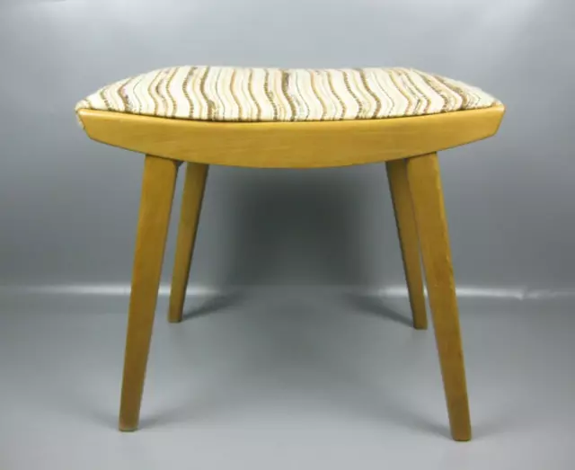 Sitzhocker Hocker gepolstert Federkern Holz Vintage Mid Century 50er 60er Jahre 2