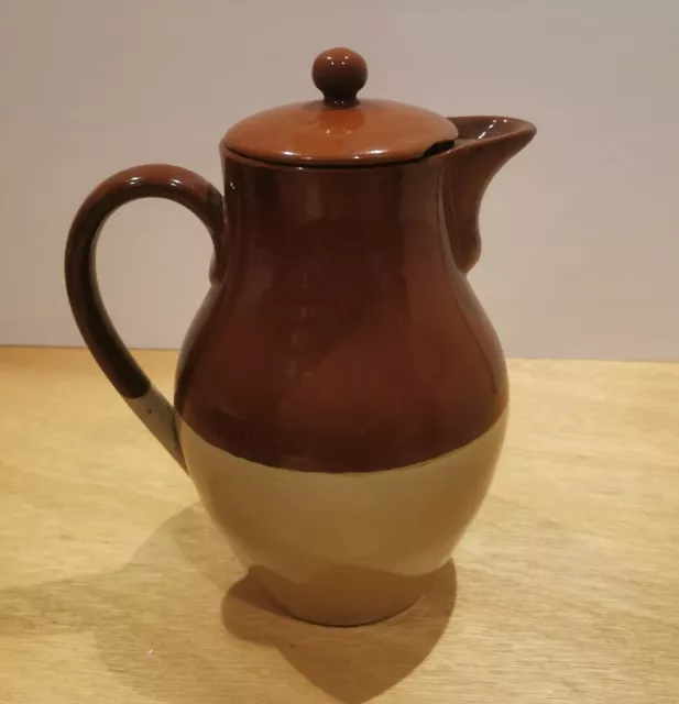 Vintage Bourne Denby Stoneware  Brown & Cream Teapot / Coffee Pot