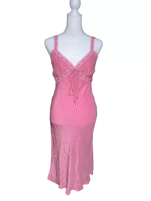 Vintage Betsey Johnson 90’s y2k Silk Lace Tie Milkmaid Dress