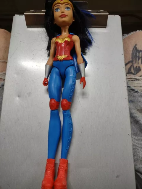 DC Super Hero 2015 Girls 12" Training Action Wonder Woman Doll Red Blue MATTEL