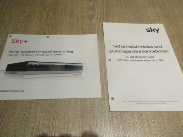 SKY+ INSTALLATIONSANLEITUNG HD-Receiver + Sicherheitshinweise + Infos ...