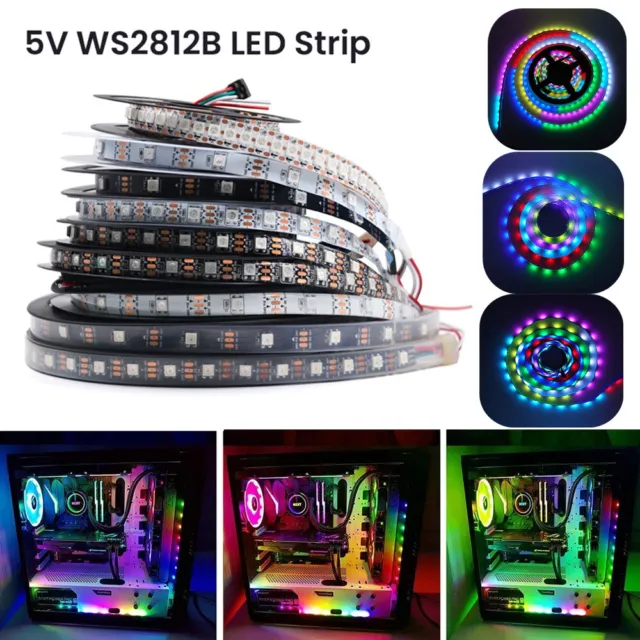 WS2812B RGB LED Strip Lights 5050 WS2812 Smart IC Addressable Rainbow Pixel 5V