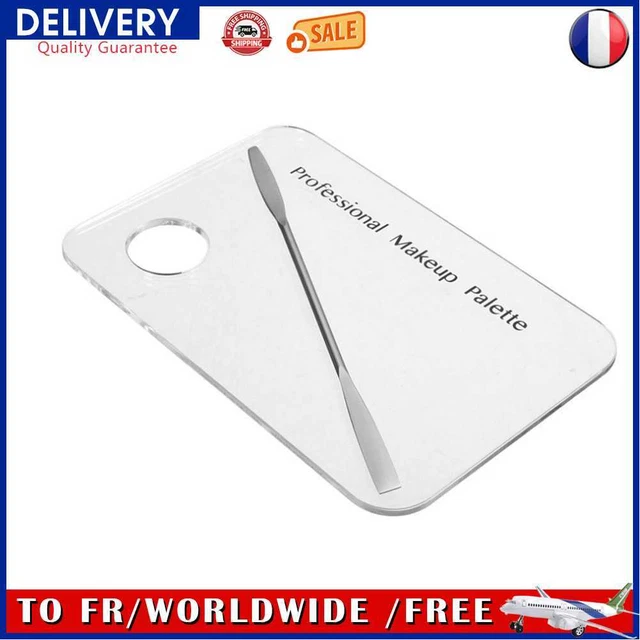 Acrylic Clear Makeup Palette Polish Gel Oil Painting Board w/Spatula (01)