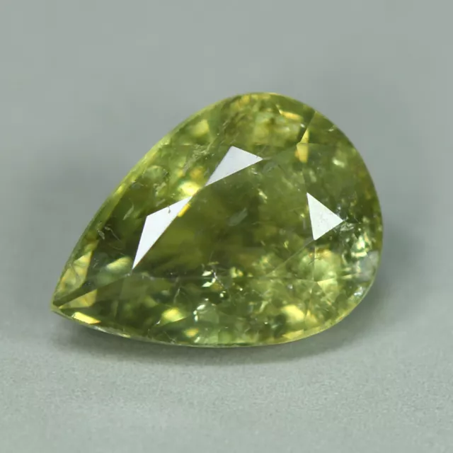 1.80 Cts Natural Tourmaline Pear Cut Olive Yellow Loose Gemstone