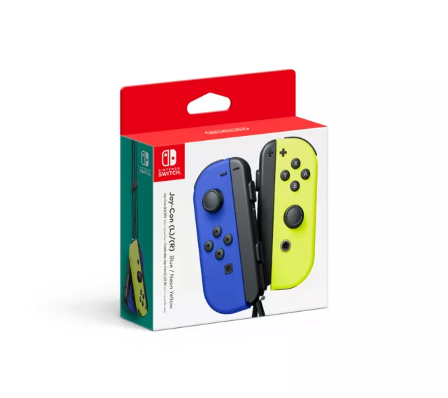 New Official Nintendo Switch Joy Con Blue Neon Yellow