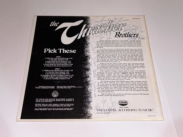 THRASHER BROTHERS PICK These Southern Gospel Music Album LP 22T EUR 12