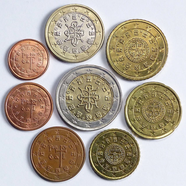 Portugal Série 8 Pièces 1 Cent à 2 Euro 2002