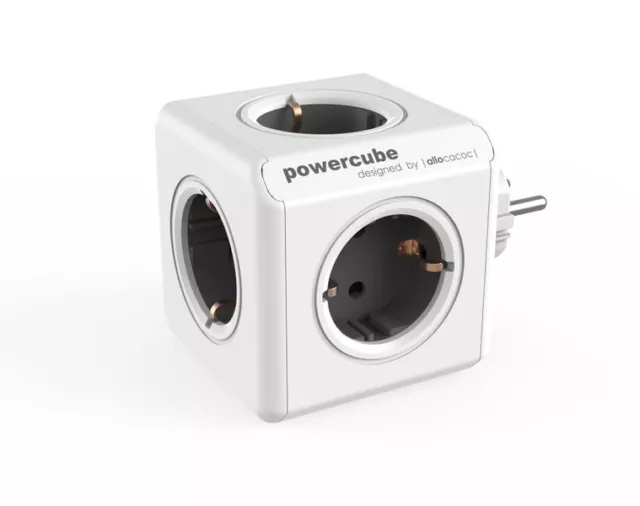 allocacoc PowerCube Original Grau, Steckdosenwürfel und Reiseadapter