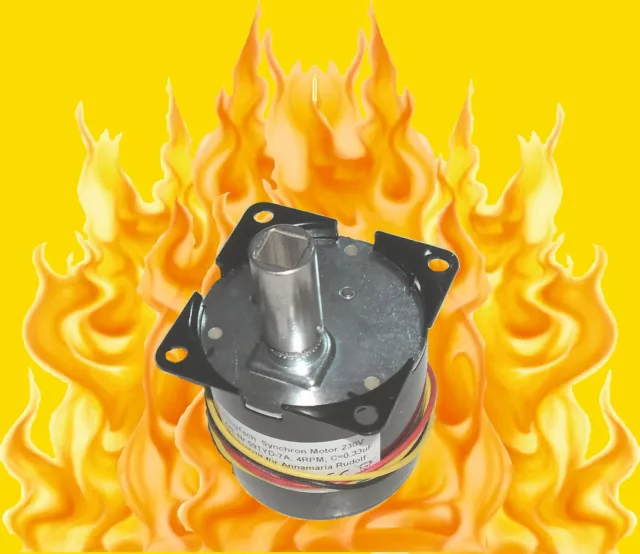 AC 230V Grillmotor, Synchron-/Getriebemotor,4U/min,links-/rechtslauf, 6 Nm,NEU