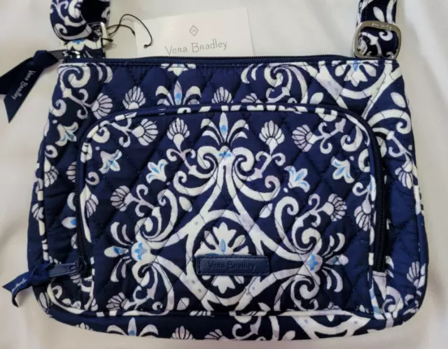 Vera Bradley RFID Little Hipster Crossbody, Steel Blue Medallion, New with Tags