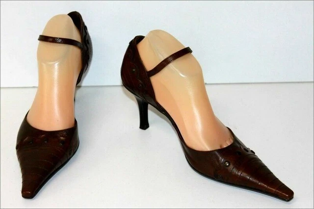 Escarpins Ouverts Femme Cuir Et Simili Rouge, Taille 40 – Excellent état