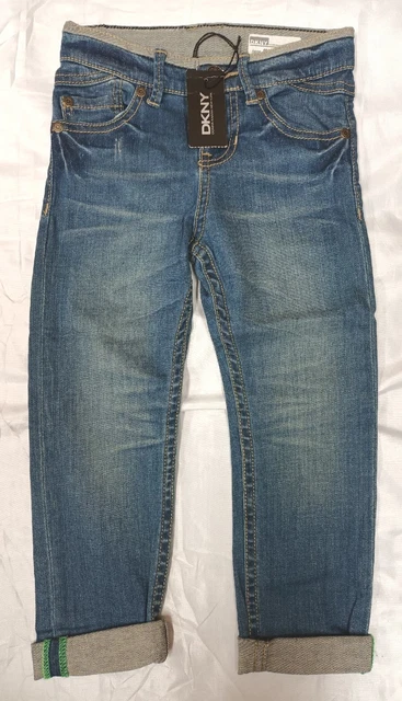 DKNY (4 anni) Jeans denim bambini sottili dritti (blu) - NUOVE ETICHETTE