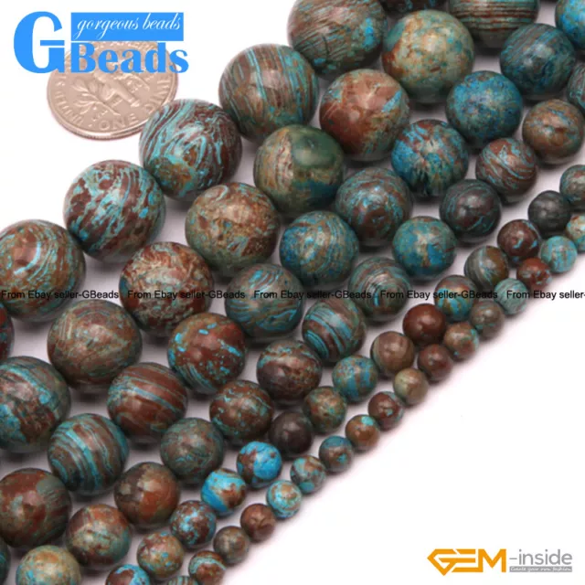 Blue Crazy Lace Agate Round Beads For Jewelry Making Free Shipping Strand 15"