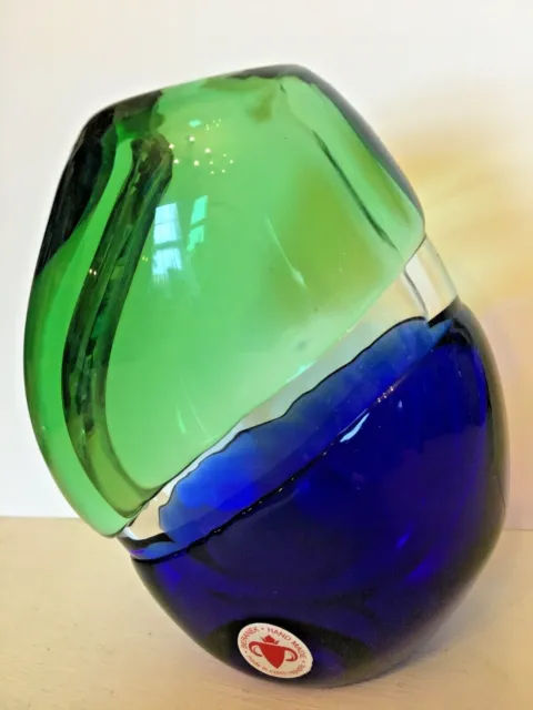 Vintage 1970s Czech Glass Vase by Ladislav Palecek for Beranek Skrodovice 3