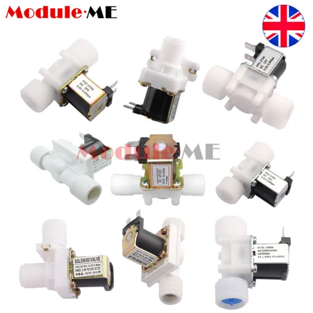 12V/24V 110/220V 1/2 3/4inch N/C Electric Solenoid Valve Magnetic Water Air UK