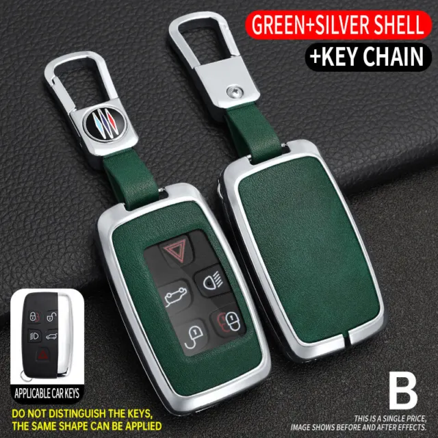 Metal Key Bag Case Cover Keychain Fob For Land Rover Rang Rover for Jaguar Green