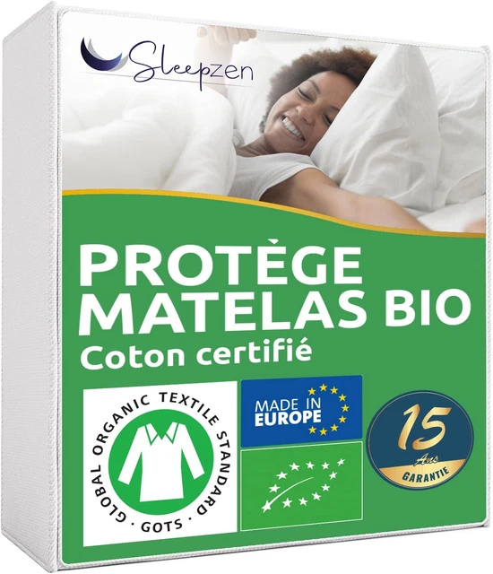 Protège Matelas 180 x 200 cm Bio Certifié GOTS®️ - Oeko-TEX®️, 180 x 200
