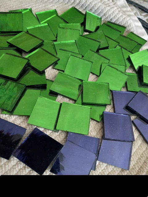 Green and purple 1 inch Squares |  Mosaic Glass Tile Shapes Arts and Crafts