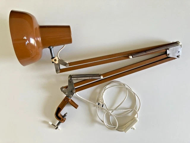 ANCIENNE LAMPE ARCHITECTE articulée marron Made in RDA 100 cm Design