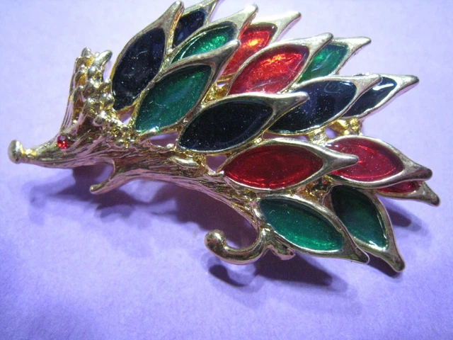 Broche Hérisson Vintage En Métal Doré - Occasion Bon état - Accessoire Mignon Et Rétro