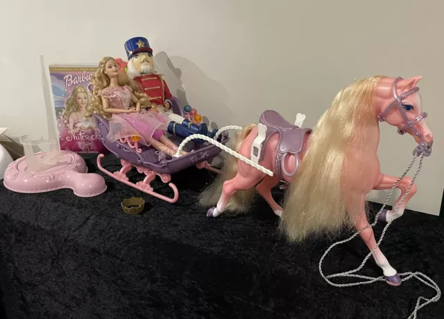 2001 Barbie The Nutcracker Sugarplum Princess Clara Marzipan And Candy Sleigh 3