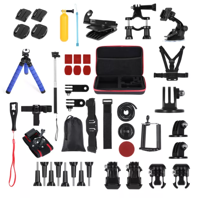 48 en 1 Cámara de acción Accesorios Cinturón de pecho Kit para GoPro Hero Sport Cam Accesorios Kit