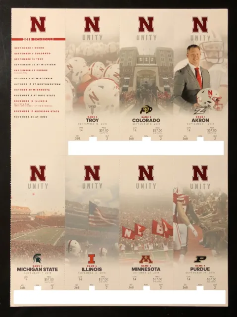 2018 Nebraska Cornhuskers Football Collectible Ticket Stub - Any Home Game