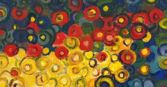 Témpera Abstracto Arte Colorido Círculo Dorothea Köster No Fechado