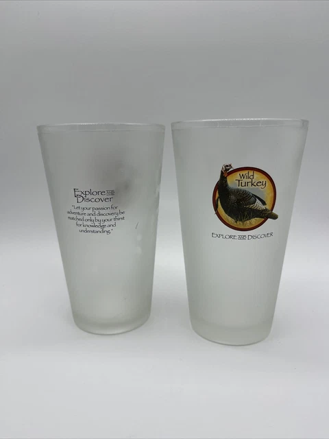 American Expedition Wildlife Frosted Pint Glass Set Wild Turkey