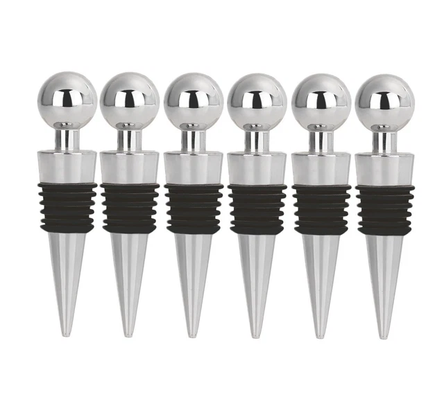 6er Set Vino Tappi per Bottiglie Acciaio Inox Sektverschluss Materiale