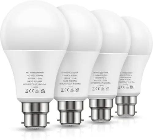 LOHAS B22 LED Bulbs 150W Equivalent, 17W Bayonet Light Bulb, Cool White...